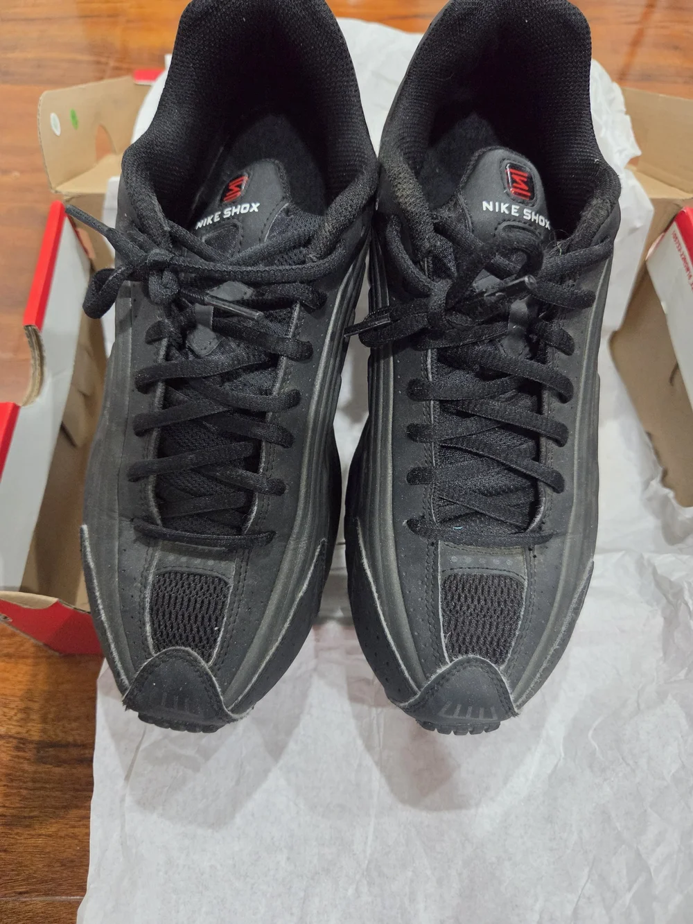 Boy's Nike Black Shox Running Shoe